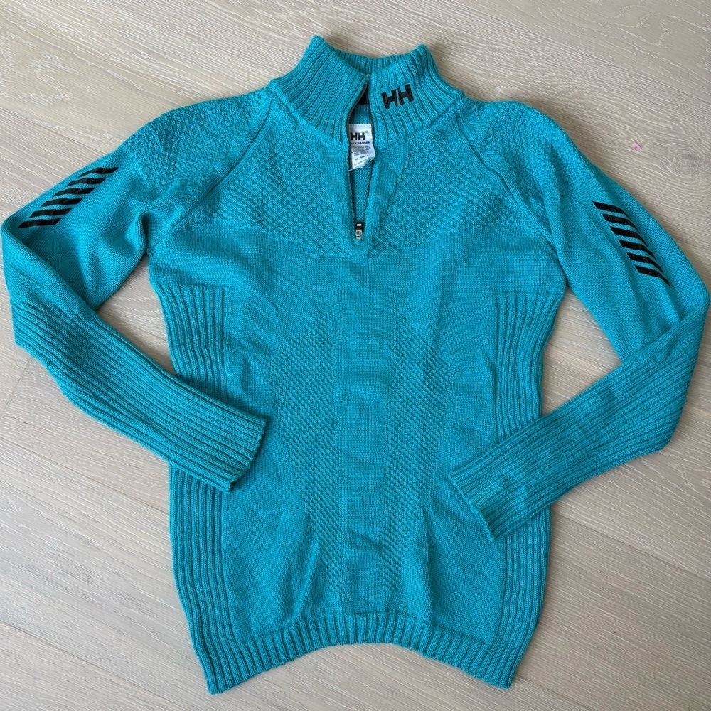 Helly Hansen Merino Wool Vintage Knitted 1/4 Zip Sweater Women’s Small